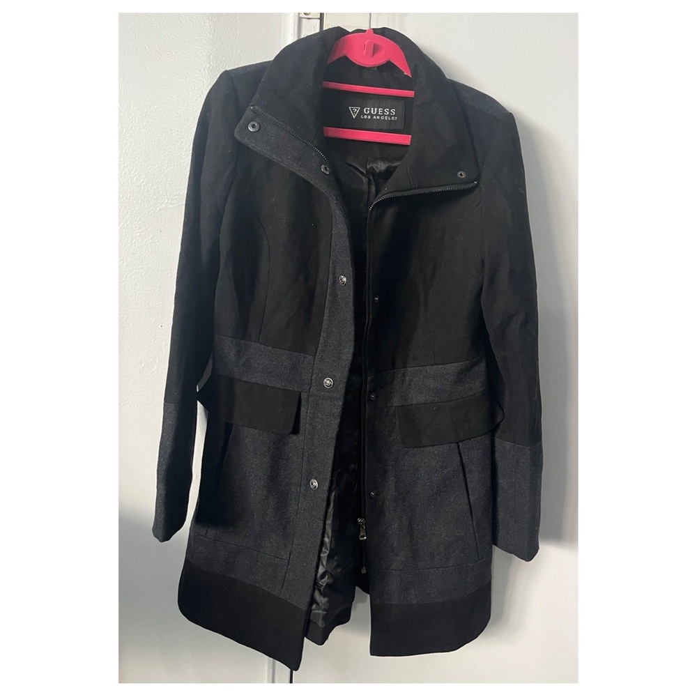 GUESS Women's Black and Gray Jacket Size Small